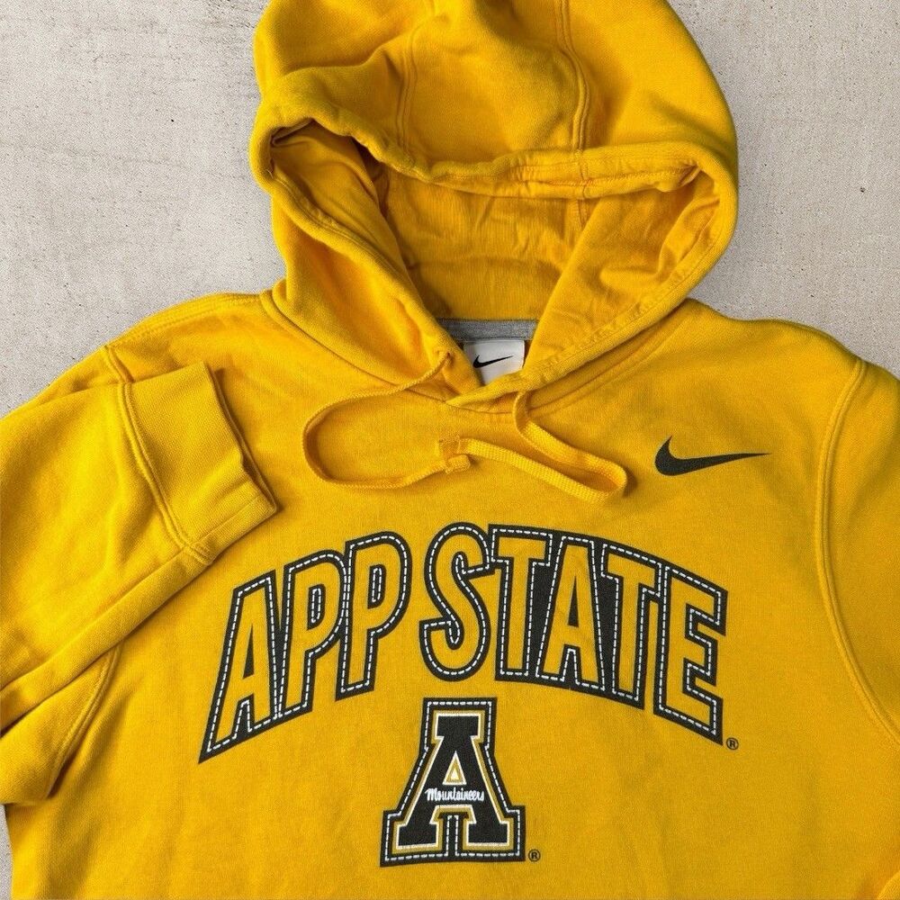 Nike Appalachian State Hoodie Mens Small Yellow Single Swoosh Club Fleece Y2K